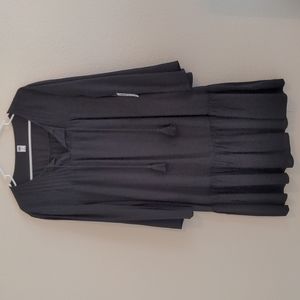 Long sleeve black dress with tassels